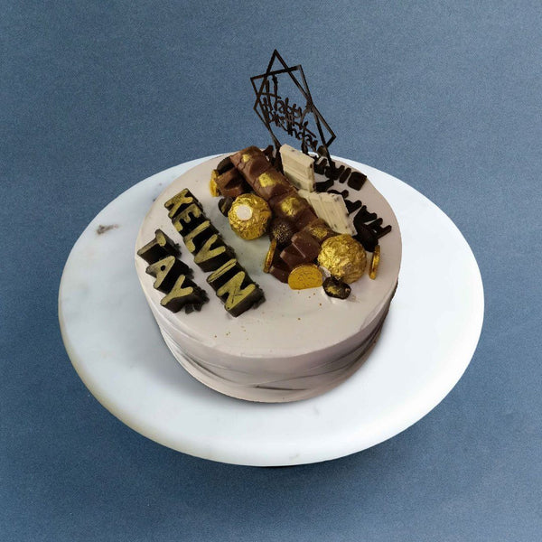 Gold Chocolate Cake Online Birthday Cake Delivery Johor Bahru/JB