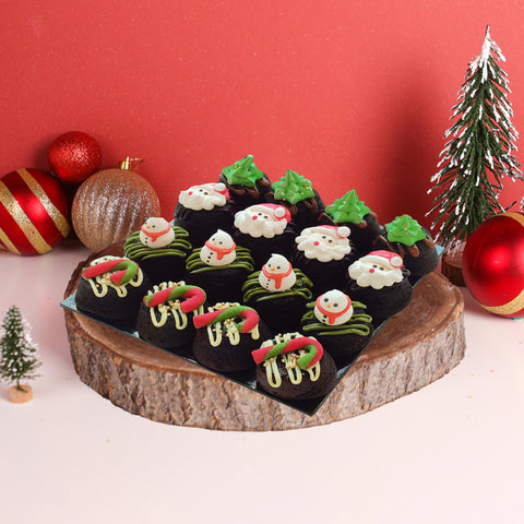 16 Pieces of Jingle All Way Brownies - Brownies - Mr & Mrs Brownie - - Eat Cake Today - Birthday Cake Delivery - KL/PJ/Malaysia