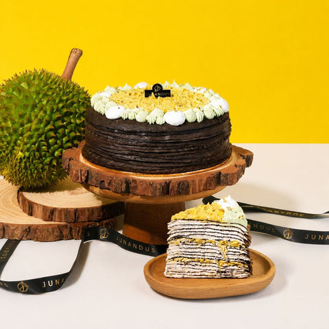 24K Musang King Durian Crepe Cake - Crepe Cakes - Junandus - - Eat Cake Today - Birthday Cake Delivery - KL/PJ/Malaysia