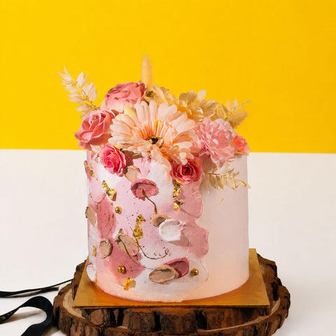 Antique Bloom Designer Cake 6 inch - Vegan Cakes - Junandus - - Eat Cake Today - Birthday Cake Delivery - KL/PJ/Malaysia