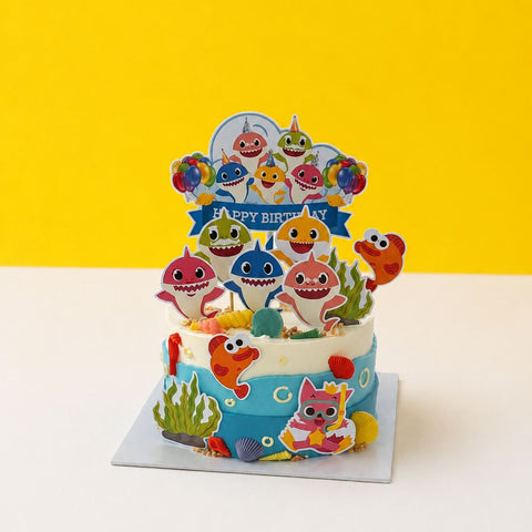 Baby Shark FamilyCake 6" - Cute Cake - Jyu Pastry Art - - Eat Cake Today - Birthday Cake Delivery - KL/PJ/Malaysia