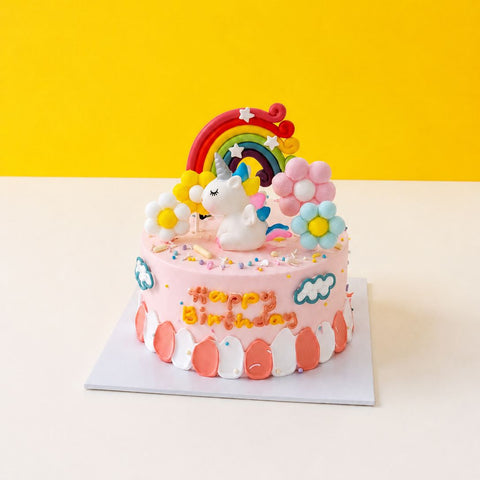 Baby Unicorn Cake 6" - Cute Cake - Jyu Pastry Art - - Eat Cake Today - Birthday Cake Delivery - KL/PJ/Malaysia