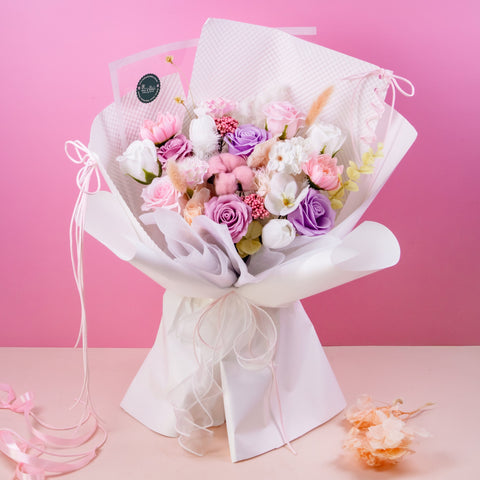 Bayley Bouquet (Soap & Preserved Flower) - Flowers - Bull & Rabbit - - Eat Cake Today - Birthday Cake Delivery - KL/PJ/Malaysia