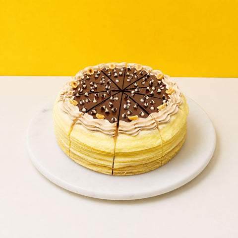 Chocolate Hazelnut Crunch Mille Crepe Cake - Crepe Cakes - Bite Sensation Bakehouse - - Eat Cake Today - Birthday Cake Delivery - KL/PJ/Malaysia