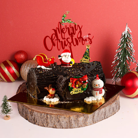 Chocolate Log Cake 7" - Chocolate Cakes - Junandus - - Eat Cake Today - Birthday Cake Delivery - KL/PJ/Malaysia