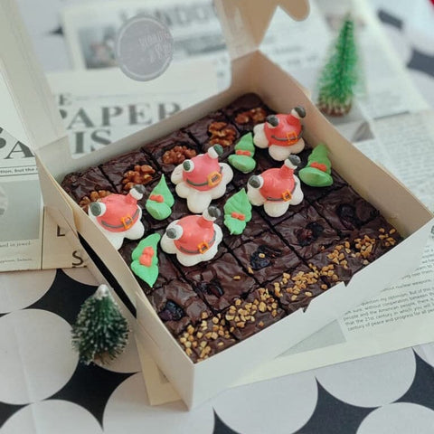 Christmas Santa Assorted Brownie 10" - Brownies - Mr & Mrs Brownie - - Eat Cake Today - Birthday Cake Delivery - KL/PJ/Malaysia