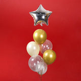 Christmas Star Balloon Bouquet - Balloons - Happy Balloon Shop - Silver - Eat Cake Today - Birthday Cake Delivery - KL/PJ/Malaysia