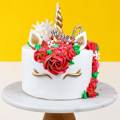 Christmas Unicorn Cake - Designer Cakes - In The Clouds Cakes - - Eat Cake Today - Birthday Cake Delivery - KL/PJ/Malaysia