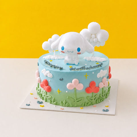 Cinamoroll Garden Cake 6" - Cute Cake - Jyu Pastry Art - - Eat Cake Today - Birthday Cake Delivery - KL/PJ/Malaysia