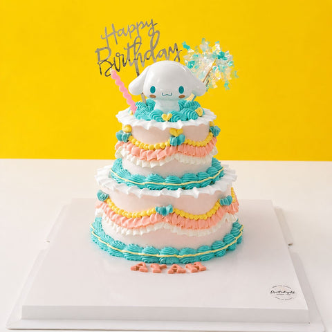Cinamoroll Vintage 2 Tier Cake - Cute Cake - Jyu Pastry Art - - Eat Cake Today - Birthday Cake Delivery - KL/PJ/Malaysia