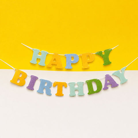 Colourful Happy Birthday Banner - Add On - Ice Monster - - Eat Cake Today - Birthday Cake Delivery - KL/PJ/Malaysia