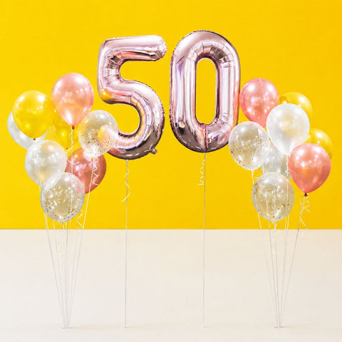 Deluxe Helium Balloons Bouquet with Foil Number Balloon 40" - Balloon - Happy Balloon Shop - - Eat Cake Today - Birthday Cake Delivery - KL/PJ/Malaysia