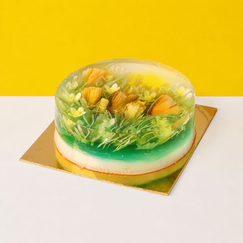 Father’s Love with Flowers Jelly Cake 7” - Jelly Cakes - Sue Jelly Cake & Deli - - Eat Cake Today - Birthday Cake Delivery - KL/PJ/Malaysia