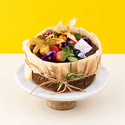 Floral & Fruity Basque Burnt Cheesecake 6" - Cheesecakes - Avalynn Cakes - - Eat Cake Today - Birthday Cake Delivery - KL/PJ/Malaysia