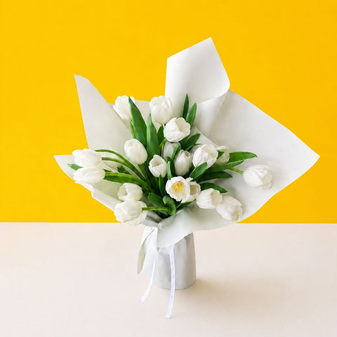 Fresh Pure Tulip Bouquet - Flowers - J Fleur Blossom - - Eat Cake Today - Birthday Cake Delivery - KL/PJ/Malaysia