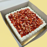 Fresh Strawberry Square Cake 10 inch - Customized Cake - Lavish Patisserie - - Eat Cake Today - Birthday Cake Delivery - KL/PJ/Malaysia