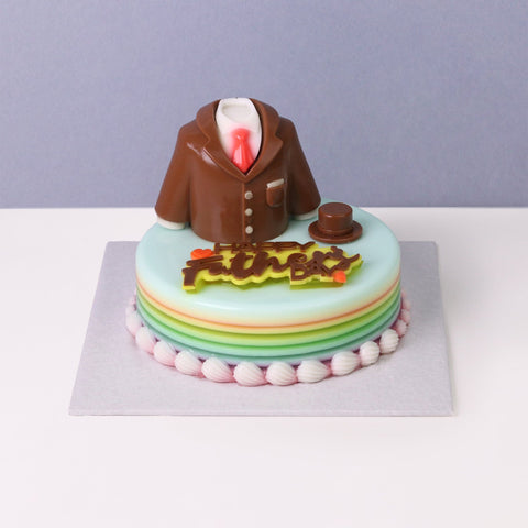 Gentleman Dad Tuxedo Jelly Cake 6" - FDAY2026 - Q Jelly Bakery - - Eat Cake Today - Birthday Cake Delivery - KL/PJ/Malaysia