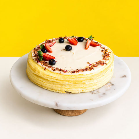 Greek Yogurt Vanilla Mille Crepe Cake 8" - Crepe Cakes - Cake Hub - - Eat Cake Today - Birthday Cake Delivery - KL/PJ/Malaysia