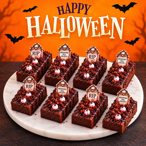 Halloween Graveyard Brownie Box - Halloween 2026 - Mr & Mrs Brownie - - Eat Cake Today - Birthday Cake Delivery - KL/PJ/Malaysia