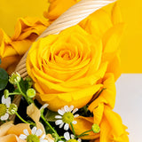 Happy Sunshine Fresh Flower Basket - Flower - Bull & Rabbit - - Eat Cake Today - Birthday Cake Delivery - KL/PJ/Malaysia