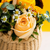 Happy Sunshine Fresh Flower Basket - Flower - Bull & Rabbit - - Eat Cake Today - Birthday Cake Delivery - KL/PJ/Malaysia