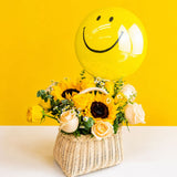 Happy Sunshine Fresh Flower Basket - Flower - Bull & Rabbit - - Eat Cake Today - Birthday Cake Delivery - KL/PJ/Malaysia