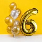 Helium Balloons Bouquet with Foil Number 40" - Balloons - Happy Balloon Shop - - Eat Cake Today - Birthday Cake Delivery - KL/PJ/Malaysia