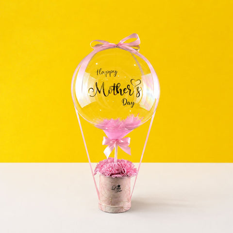 Hot Air Balloon Fragrance Carnation Soap Flower Box - Balloons - Luxe Florist - - Eat Cake Today - Birthday Cake Delivery - KL/PJ/Malaysia