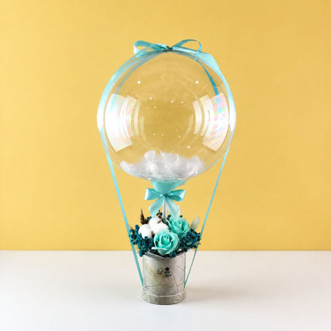Hot Air Balloon Fragrance Rose Soap and Preserved Flower Box - Balloon - Luxe Florist - - Eat Cake Today - Birthday Cake Delivery - KL/PJ/Malaysia