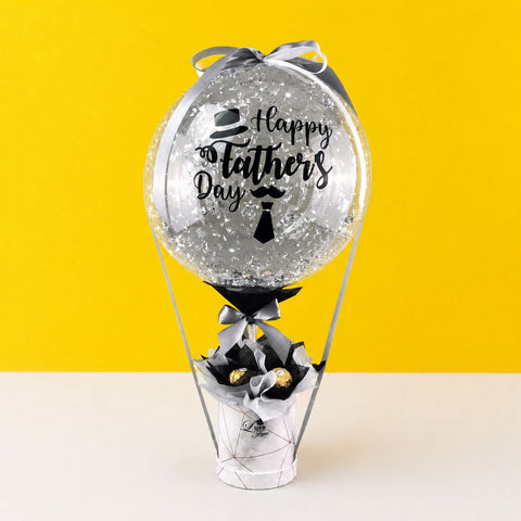 Hot Air Confetti Balloon Ferrero Rocher Box - Balloons - Luxe Florist - - Eat Cake Today - Birthday Cake Delivery - KL/PJ/Malaysia