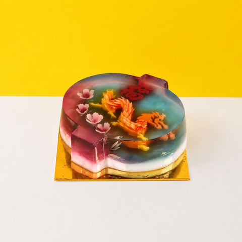 Lantern Dragon and Sakura Flowers 3D Jelly Cake 7" - Jelly Cakes - Sue Jelly Cake & Deli - - Eat Cake Today - Birthday Cake Delivery - KL/PJ/Malaysia