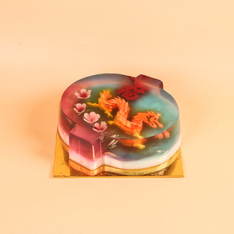 Lantern Dragon and Sakura flowers 3D Jelly Cake 7" - Jelly Cakes - Sue Jelly Cake & Deli - - Eat Cake Today - Birthday Cake Delivery - KL/PJ/Malaysia
