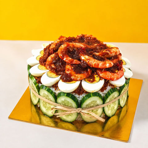 Large Prawns Nasi Lemak Cake 8“ - Nasi Lemak - Eats and Treats Bakery - - Eat Cake Today - Birthday Cake Delivery - KL/PJ/Malaysia