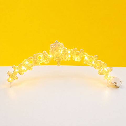 LED Happy Birthday Cake Topper - Add On - Ice Monster - - Eat Cake Today - Birthday Cake Delivery - KL/PJ/Malaysia