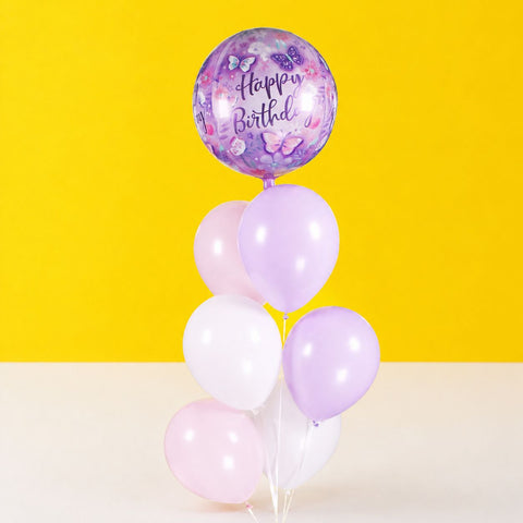 Lilac Butterfly Balloons 7 pieces - Balloons - Happy Balloon Shop - - Eat Cake Today - Birthday Cake Delivery - KL/PJ/Malaysia