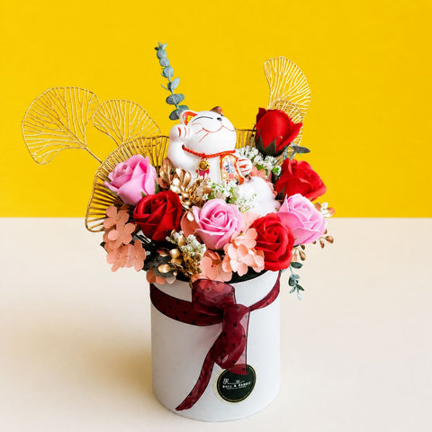 Lilian Congratulations Soap Flower Box - Balloons - Bull & Rabbit - - Eat Cake Today - Birthday Cake Delivery - KL/PJ/Malaysia