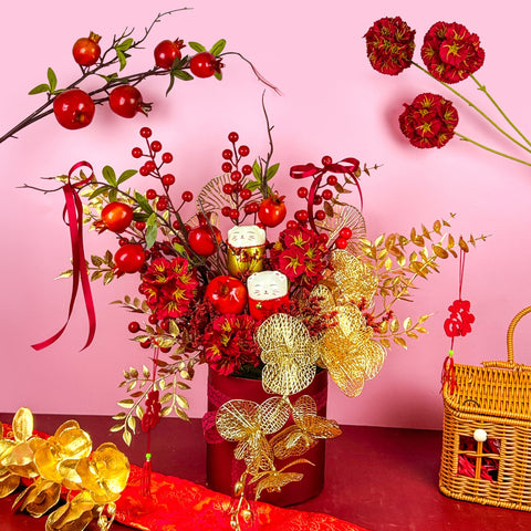 Lóng nián dàji Flower Box - Flowers - Bull & Rabbit - - Eat Cake Today - Birthday Cake Delivery - KL/PJ/Malaysia