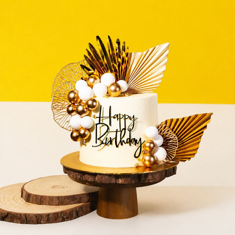 Majesty Gold Designer Cake 6 inch - Vegan Cakes - Junandus - - Eat Cake Today - Birthday Cake Delivery - KL/PJ/Malaysia