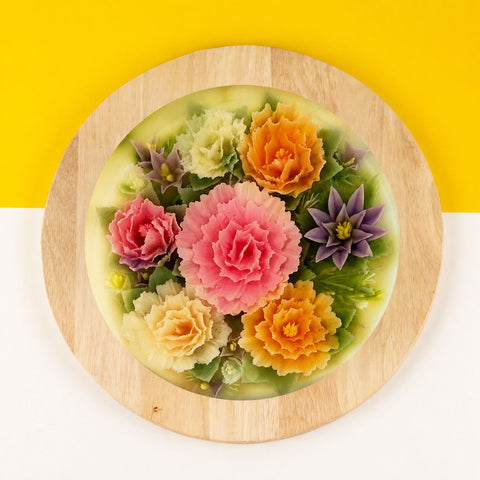 Mix Peonies With Dahlia Flowers Jelly Cake 9" - Jelly Cakes - Sue Jelly Cake & Deli - - Eat Cake Today - Birthday Cake Delivery - KL/PJ/Malaysia