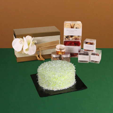 Onde Onde Cake 6" + Ceria Bersama Raya Box - Moist Sponge Cake - Lavish Patisserie - - Eat Cake Today - Birthday Cake Delivery - KL/PJ/Malaysia