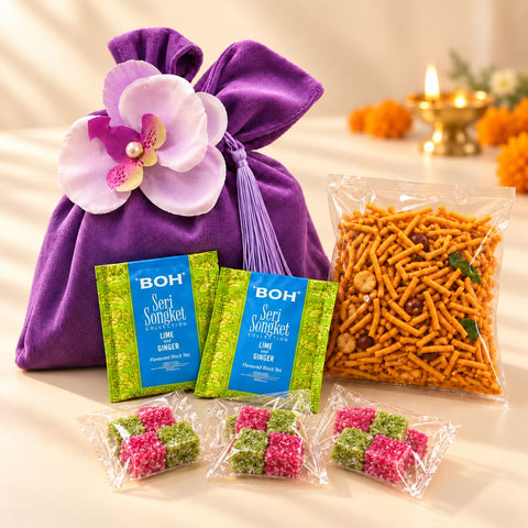 Orchid Delight Deepavali Gift Pouch - Deepavali 2026 - Ice Monster - - Eat Cake Today - Birthday Cake Delivery - KL/PJ/Malaysia