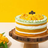 Pandan Coconut Mango Chiffonge Cake - Healthy Cakes - Junandus - - Eat Cake Today - Birthday Cake Delivery - KL/PJ/Malaysia