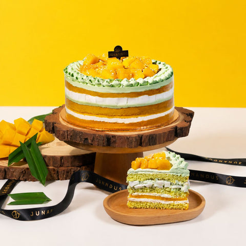 Pandan Coconut Mango Chiffonge® - Vegan Cakes - Junandus - - Eat Cake Today - Birthday Cake Delivery - KL/PJ/Malaysia