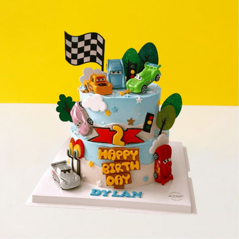Racing Car 2 Tier Cake - Cute Cake - Jyu Pastry Art - - Eat Cake Today - Birthday Cake Delivery - KL/PJ/Malaysia