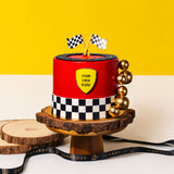 Racing Car Theme Cake 6 inch - Vegan Cakes - Junandus - - Eat Cake Today - Birthday Cake Delivery - KL/PJ/Malaysia