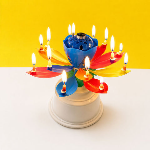 Rotating Musical Lotus Birthday Candle - Add On - Ice Monster - - Eat Cake Today - Birthday Cake Delivery - KL/PJ/Malaysia