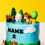 Safari Animals Theme Cake 6 inch - Vegan Cakes - Junandus - - Eat Cake Today - Birthday Cake Delivery - KL/PJ/Malaysia