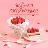 Strawberry Bouquet Cake - Fruit Cakes - Ice Monster - - Eat Cake Today - Birthday Cake Delivery - KL/PJ/Malaysia