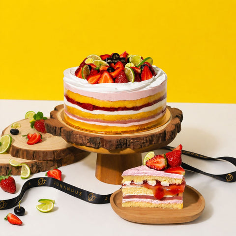 Strawberry Victoria Chiffonge® - Vegan Cakes - Junandus - - Eat Cake Today - Birthday Cake Delivery - KL/PJ/Malaysia