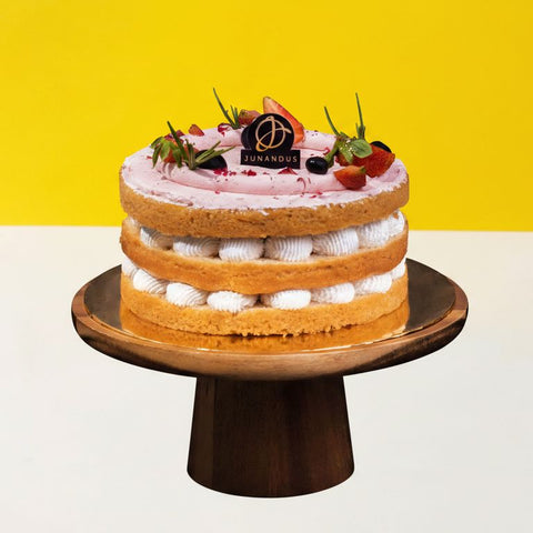 Strawberry Victoria Vegan Naked Cake - Vegan Cakes - Junandus - - Eat Cake Today - Birthday Cake Delivery - KL/PJ/Malaysia